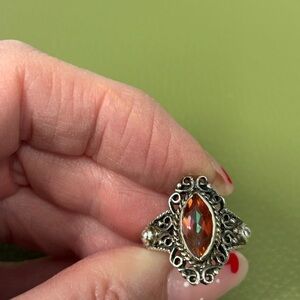 Elegant Silver and Rainbow Topaz Ring